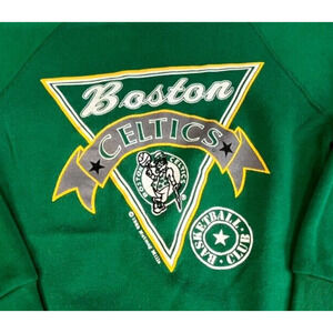 Vintage 80s NBA Nutmeg Mills Boston Celtics club Sweatshirt KID LARGE Green 1989